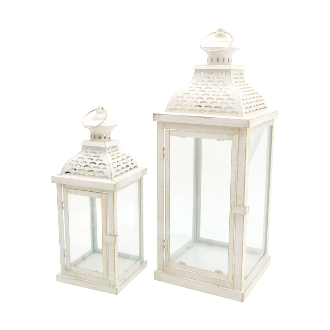 Set of 2 floor lanterns for the home or balcony