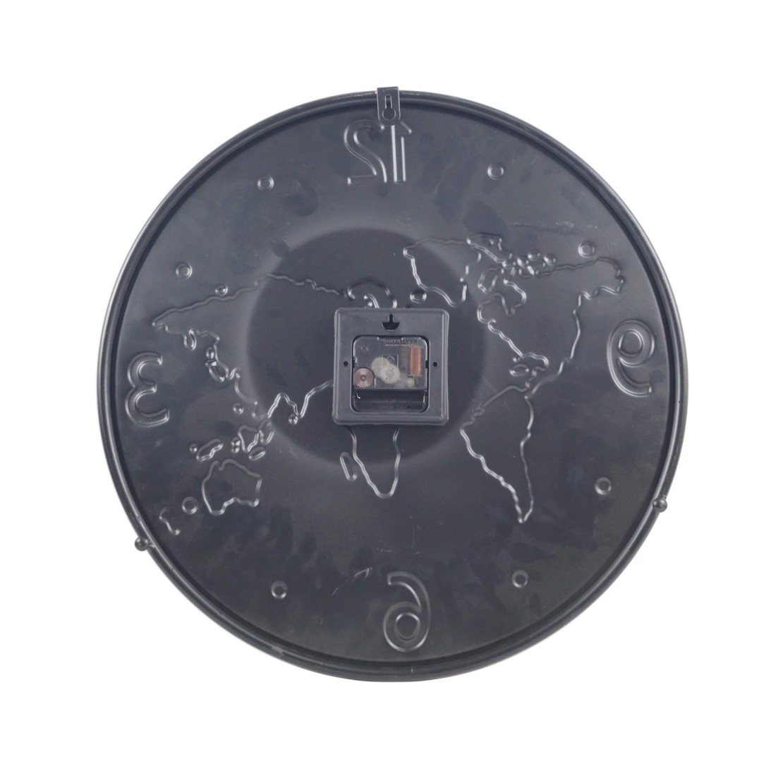 Horloge Murale Carte Du Monde Noire Et Dorée