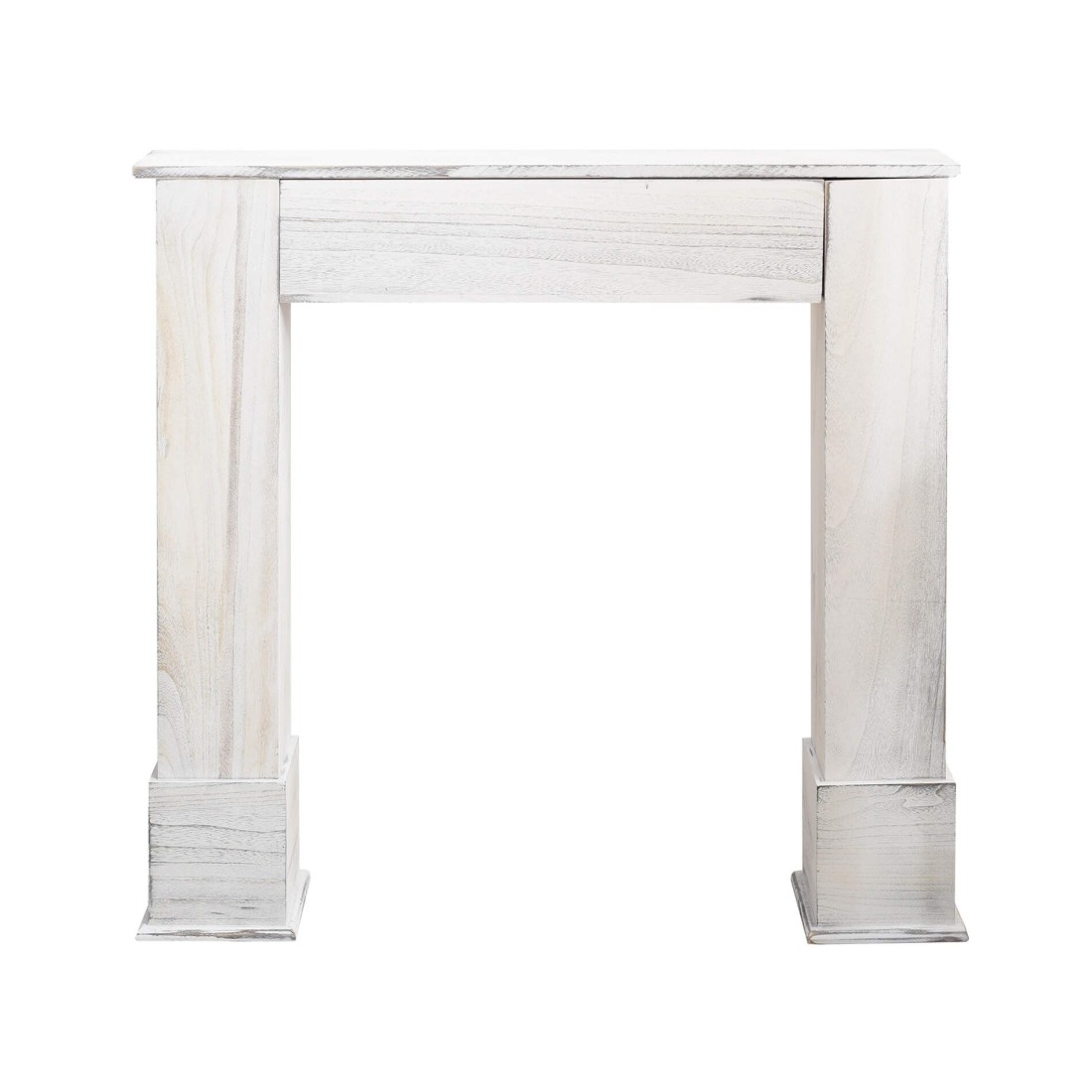 Dekoratif cheminée shabby en bois blanc pour le salon - Mobili Rebecca