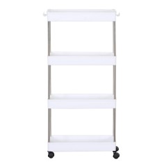 Multipurpose trolley for kitchen or bathroom with 4 shelves