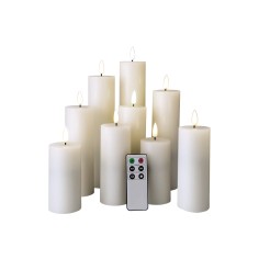 Set mit 9 LED-Kerzen mit Fernbedienung