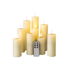 Set de 9 velas led con mando a distancia