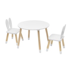 Biancospino - Set tavolino e 2 sedie per bambini