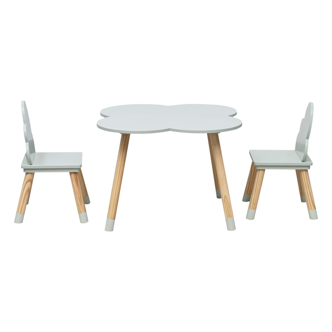 DecHome Set Tavolino con 2 Sedie per Bambini a Forma di Orsetto in Legno  colore Grigio - DCH-3121048B