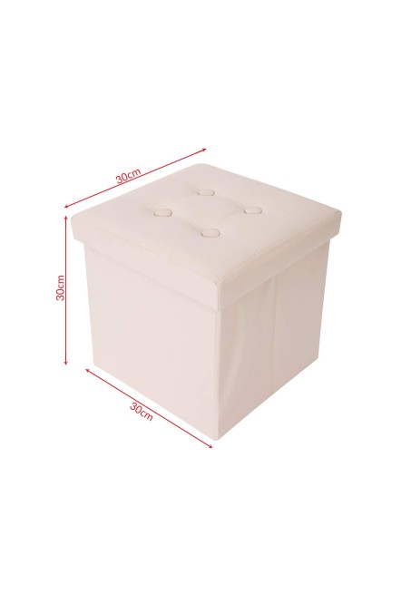 Cube De Rangement Tressé Pliable - 30 X 30 Cm - Beige - Boite de