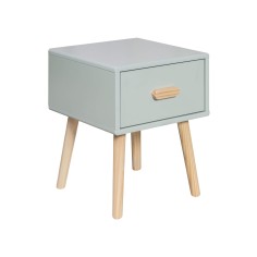 Picea - Green bedside table with 1 drawer for children's room