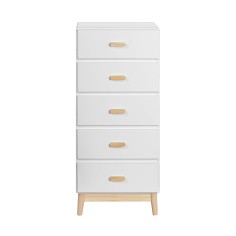 Myristica - White chest of drawers for children's room with 5 drawers