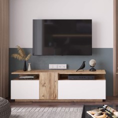 Nergis - Credenza porta tv bianca in stile moderno