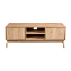 Scandinavian style TV cabinet with 2 doors and 2 shelves