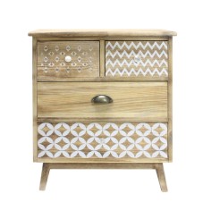 Low cabinet in boho chic style with 4 drawers