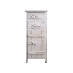 Shabby white cabinet decorated 1 door and 2 drawers