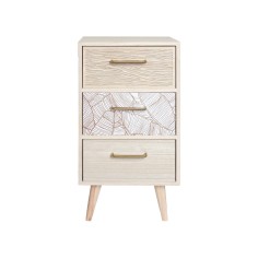 Chayote - Boho-style bedside table with 3 drawers and feet