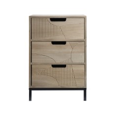Nelumbo - Compact modern-style bedside table with 3 drawers