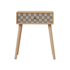 Table de chevet carrée de style scandinave avec 1 tiroir