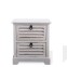 White pickled bedside table with 2...