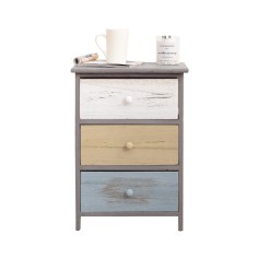 Vintage style colored bedside table with 3 drawers