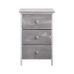 Gray and white shabby cabinet with 3 drawers