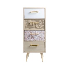 Bixa - Light wood-colored bathroom chest of drawers with 4 drawers