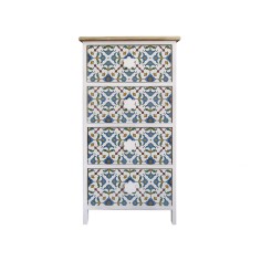 Commode de style méditerranéen avec 4 tiroirs décorés