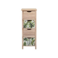 Green and light brown chest of drawers with 4 drawers