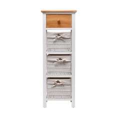 Country wicker chest of drawers with 4 drawers