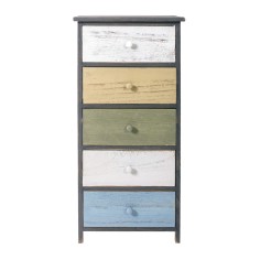 Vintage style colored chest of drawers with 5 drawers