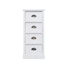 White lacquered classic style cabinet with 4 drawers