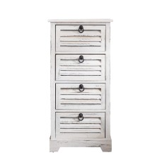 Vintage white pickled chest of drawers with 4 drawers