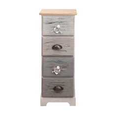 Small shabby chest of drawers with 4 drawers in marine style