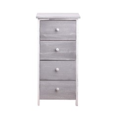 Gray and white shabby style chest of drawers with 4 drawers