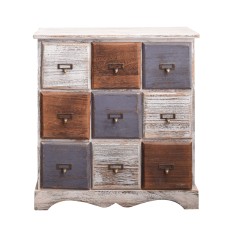 Multi-drawer chest of drawers in vintage style and shabby chic