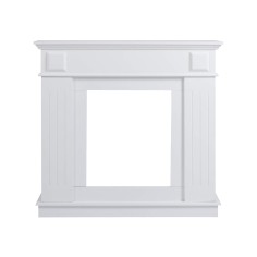 White decorative fireplace frame in classic style