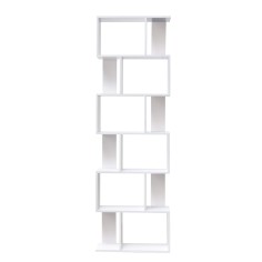 White bookcase shelf with 12 compartments in a modern style