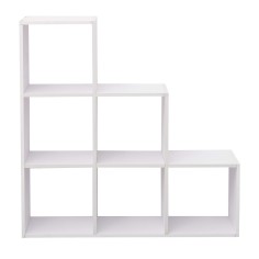 White-scale bookcase with 6 cube compartments