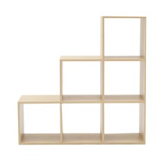 Oak and white scale bookcase with 6 compartments