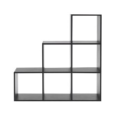Black bookcase with 6 cube compartments