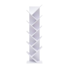 White bookcase with a spike design with 10 shelves