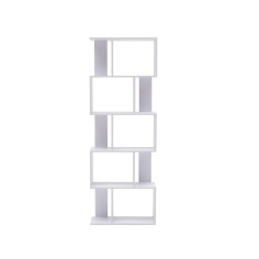 White high and narrow bookcase in modern style