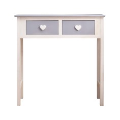 Shabby chic hall console with 2 decorated drawers