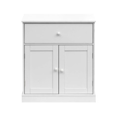 Armoire blanche avec 2 portes et un tiroir
