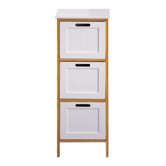 Bamboo bathroom storage cabinet with 3 drawers