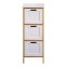Bamboo bathroom storage cabinet with...