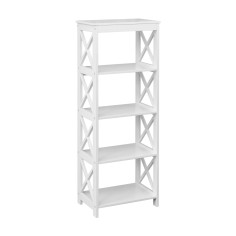 White shelf with 5 shelves for bathroom or laundry