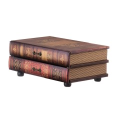 Colocasia - Cofanetto portagioie a libro finto con 2 cassetti