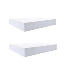 Set of 2 white square shelves in a modern style