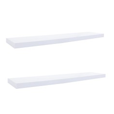 Set of 2 geometric white shelves in a modern style