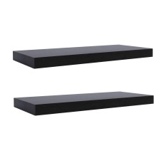 Set of 2 modern style wengé wall shelves