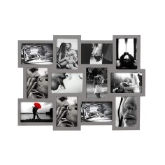 Modern multi-style brown hanging frame for 12 photos