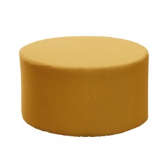 Pachira - Pouf tondo piatto giallo per salotto moderno