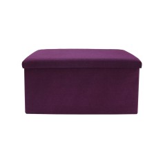 Purple modern style storage bench pouf